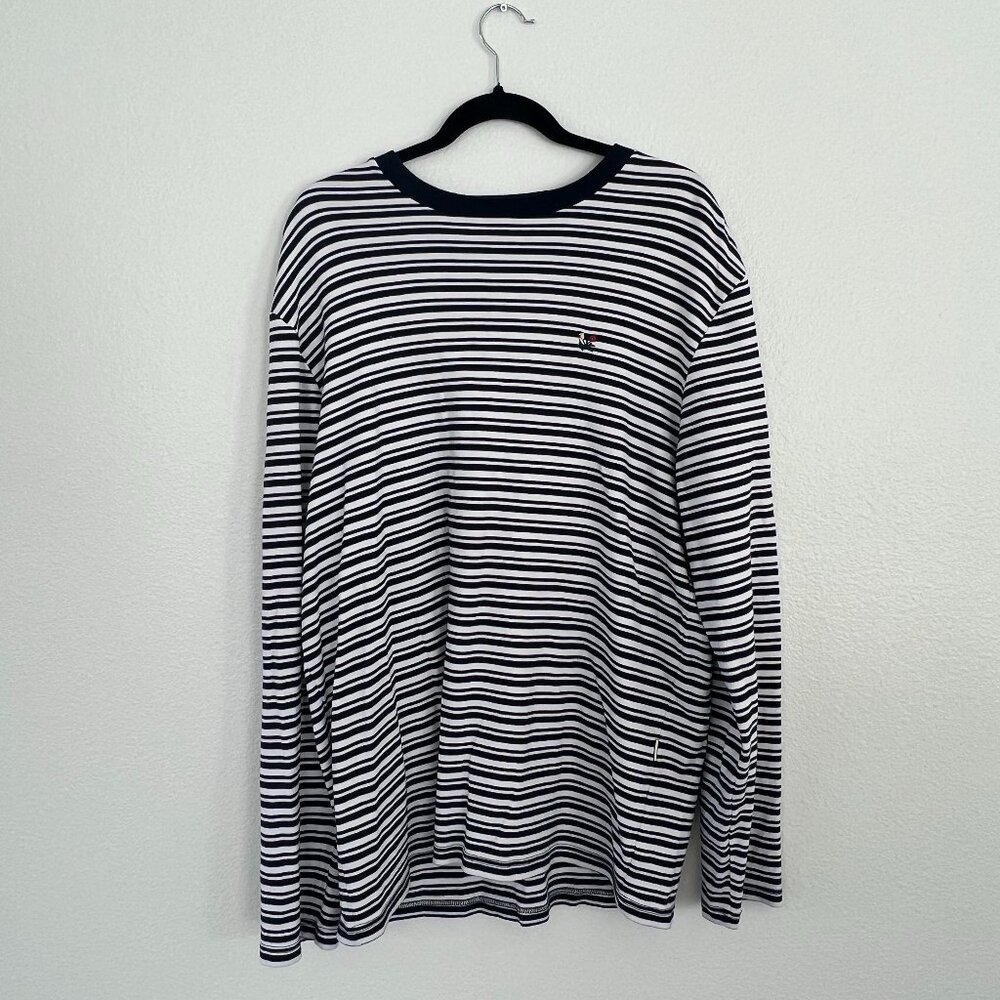 Aime Leon Dore ALD Crest Long Sleeve Shirt Striped Navy XL